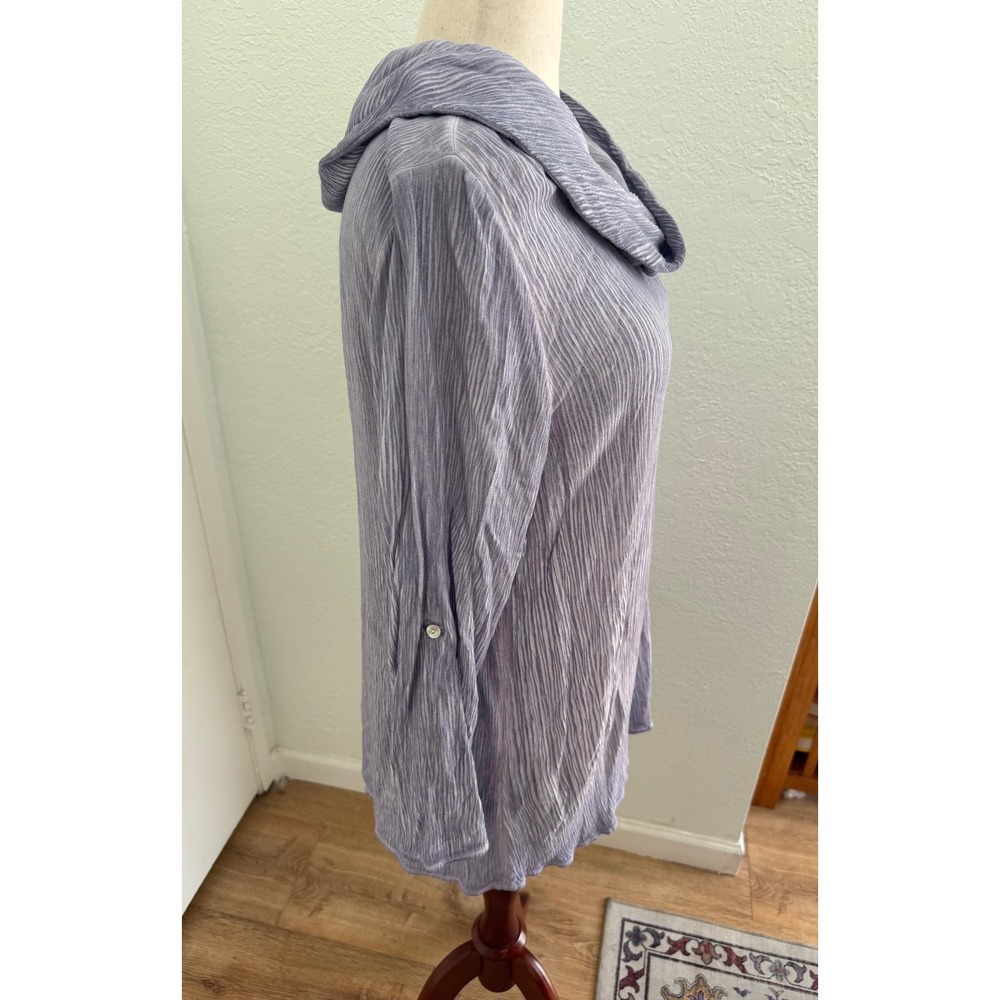 Soft Surroundings Crinkle Asymmetric Cowl Neck Tunic Top Boho Size Petite Large - Picture 4 of 12